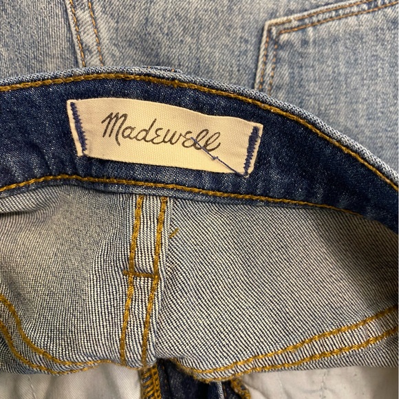 EUC MADEWELL distressed blue denim high-rise shorts SIZE 26 - Picture 2 of 6